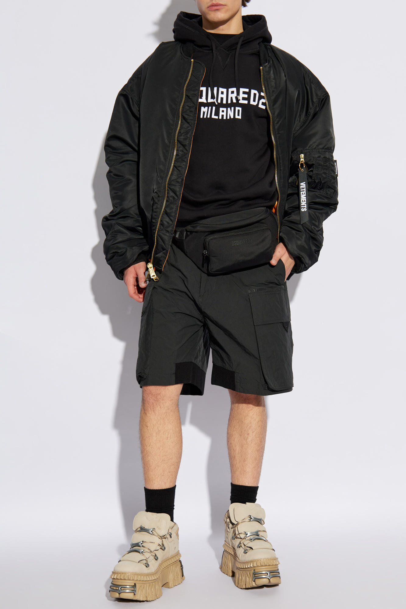 Dsquared2 Sweatshirt with logo and velvet finish | Men's